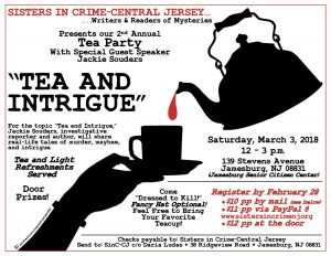 Sisters in Crime Central Jersey Presents: Tea & Intrigue with Jackie Souders